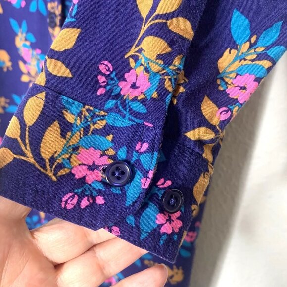 Floral Shirt Dress by National Since 1952 Belted Long Sleeve Women’s Size PM - Picture 6 of 11